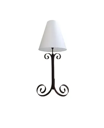 LP 0159 - Table Lamp - Industrial Metal Ornate Shape with White Shade