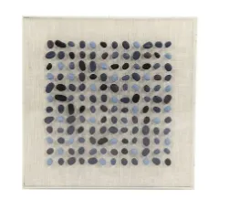 AW 1795 - Artwork - Medium - Blue Pebbles with Linen Background in Acrylic Box