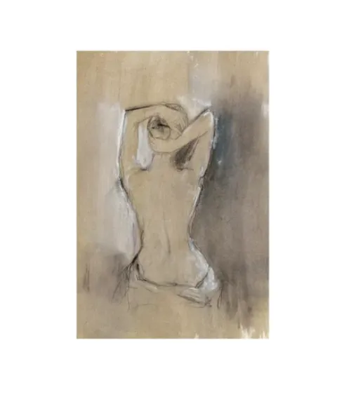 AW 0350A - Artwork - Medium - Contemporary Draped Figure in Brown Frame