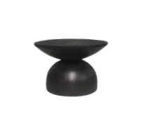 ST 0149 - Side Table - Black Textured Metal Circular with Pedestal Base
