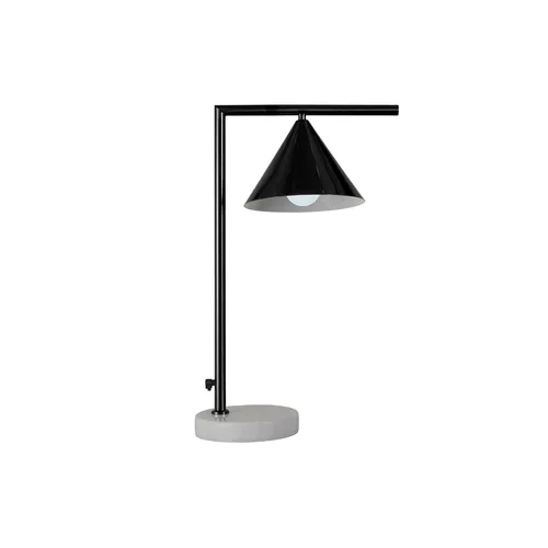 LP 4003 - Desk Lamp - Metallic Black Stem & Shade with White Marble Base