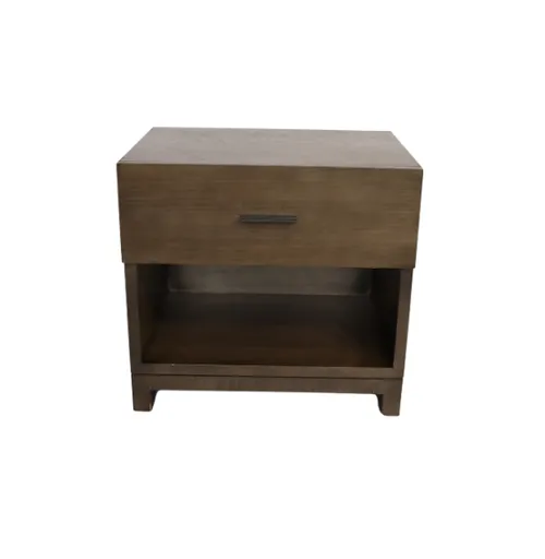 Grey Timber Single Drawer Bedside Table with Nook - BST 0018