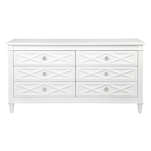 BF 7860 - Gloss White Timber Buffet with Silver Handles - Standard Range