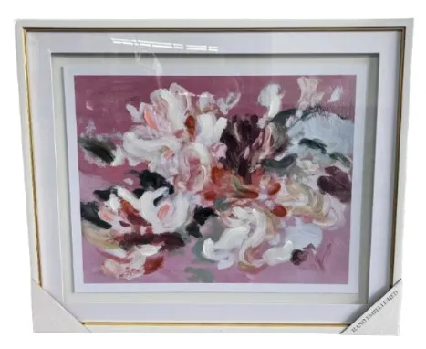 AW 0021 - Artwork - Medium - Framed Multi Coloured Pastel Abstract