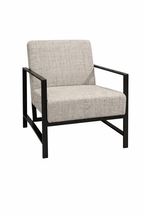 OC 1002 - Natural Fabric Occasional Chair with Black Metal Frame