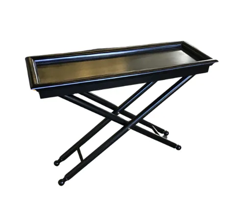 CN 4146 - Console - Black Wood Cross Leg Tray Top