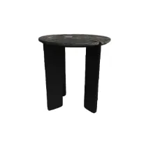 ST 0148 - Side Table - Black Marble Circular on Tri-Pod Legs