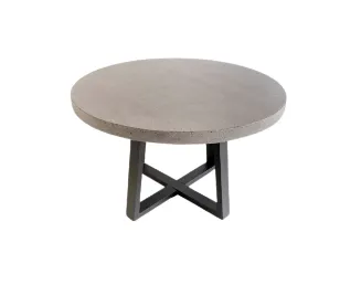 CT 4124 - Circular Moss Oak Top on Charcoal Cross Base Indoor/Outdoor Coffee Table