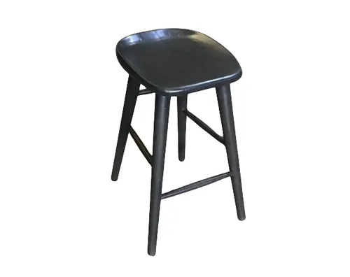 STL 7067 - Counter Stool - Brushed Grey Lipped Seat Timber