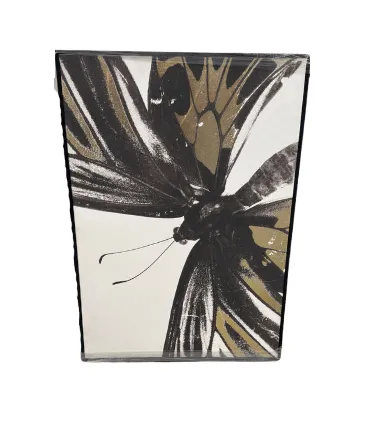 AW 8098 - Black & Gold Medium Butterfly Artwork in Black Frame