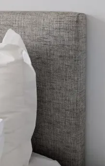 BH 0049 - Double Bedhead - Grey & White Mottled Fabric