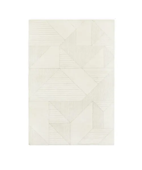 RG 1919 - Rug - Large - Ivory/Cream Geometric Patterned 