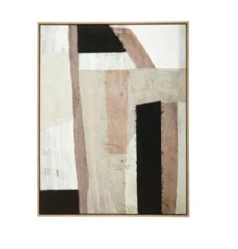 AW 1886 - Artwork - Medium - Pink, Grey & Black Shapes Canvas