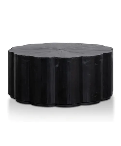 CT 8001 - Coffee Table - Danica Black Wood Flower Petal