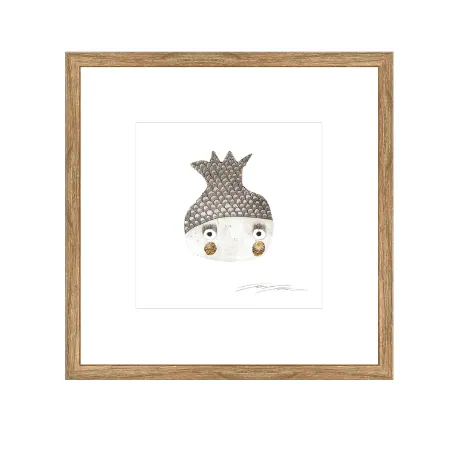 AW 0476 - Serigraph Fish in Natural Frame - Small Artwork
