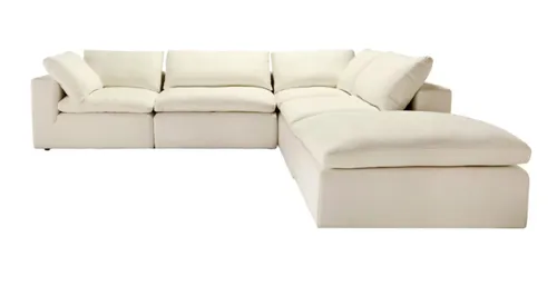 5 Piece Sectional Modular Sofa in Natural/Oatmeal - 2 Crn + 2 Mid + Chaise - SF7033