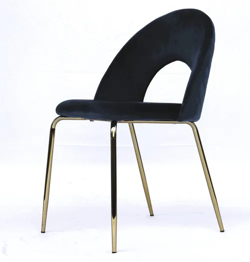 DC 6616 - Navy Velvet Cut-Out Back Dining Chair with Gold Frame