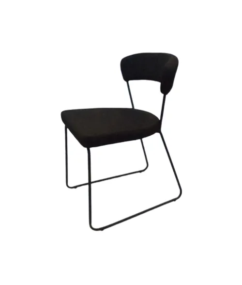 DC 0026 - Dining Chair - Contemporary Style Black with Metal Frame