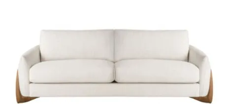 SF 1005 - Sofa - 3 Seater - Woven Oatmeal Linen with Walnut Timber Tapered Feet