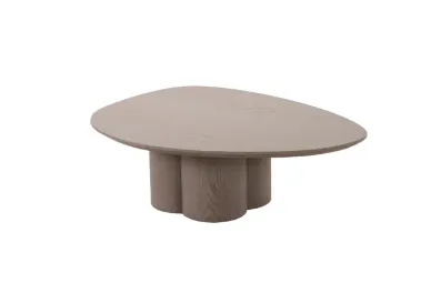 CT 0014 - Coffee Table - Large Latte Wood Grain Veneer with Rounded Legs