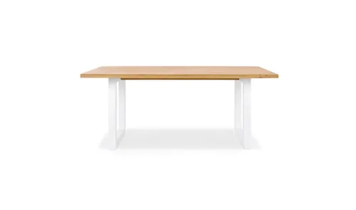 OD DT 6508 - Outdoor - Dining Table - Natural Timber Top with White Metal Frame