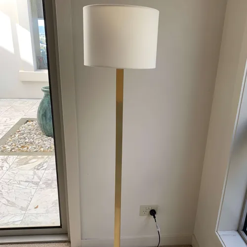 FL 3210 - Floor Lamp - Annie Series - Gold Base with White Shade