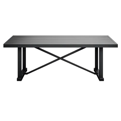 OD DT 6179 - Outdoor - Dining Table - Black Aluminium with Cross Support Beam