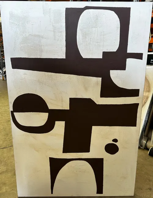 AW 0340 - Abstract Cube Shapes Textured Oversized Canvas