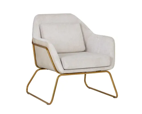 OC 1049 - Cream Faux Leather Occasional Chair with Brass Frame
