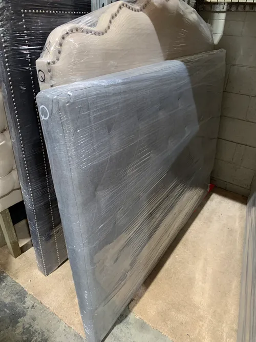 BH 4415 - Queen Bedhead - Light Grey Fabric Upholstered