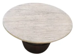 CT 0120 - Coffee Table - Beige Top with Dark Brown Base