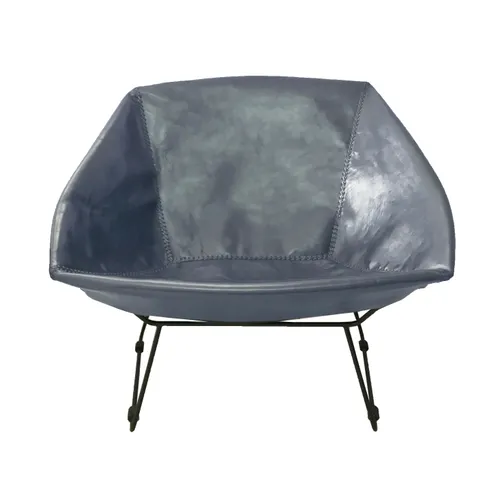 OC 4015 - Occasional Chair - Saul Grey Leather Bucket Seat 