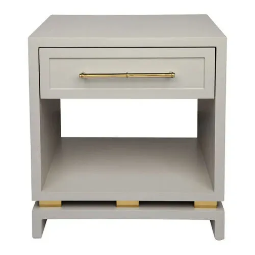 Small Single Drawer & Nook Bedside Table in Satin Grey - BST 0043