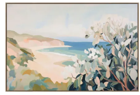 AW 0058B - Artwork - Large - Native Coast B Framed Canvas Oak