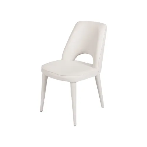 DC 9120 - Dining Chair - Full Light Grey Linen Upholstered with Cut-out Back