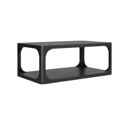CT 4111 - Coffee Table - Two Tier Matte Black Ceramic