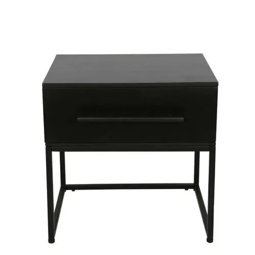 Black Timber Single Drawer Bedside Table - BST 0080