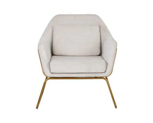 OC 1049 - Cream Faux Leather Occasional Chair with Brass Frame