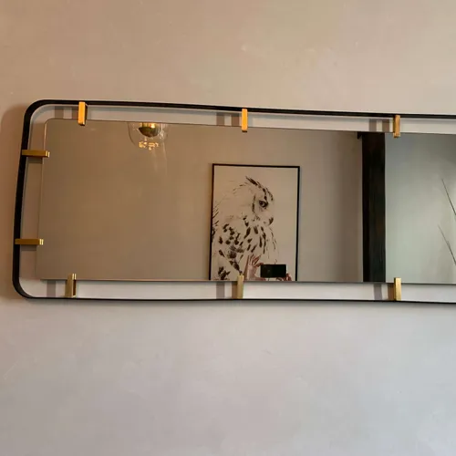 MIR 2900 - Mirror - Long Metal Frame with Gold Tabs