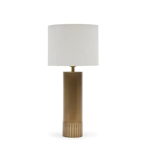 LP 0101 - Table Lamp - Antique Brass with White Shade