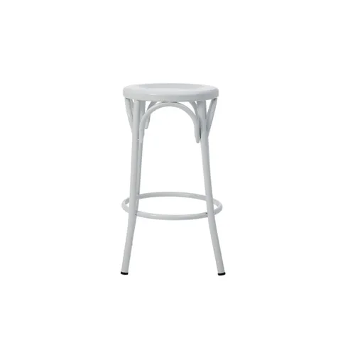 STL 7102 - Counter Stool - Bentwood Replica Circular White Metal
