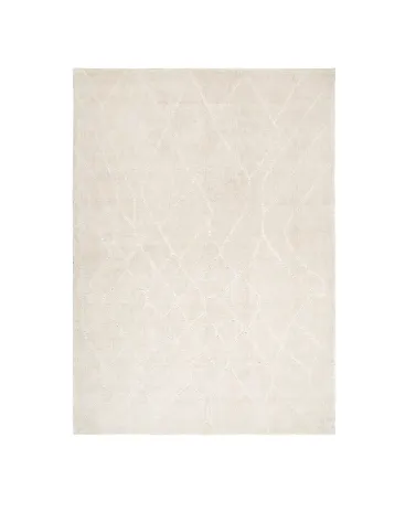 RG 0047 - Rug - Medium - Ivory Poly Fibre with Organic Line Pattern
