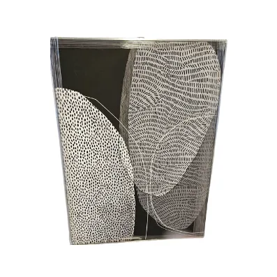 AW 4194 - Artwork - Large - Black & Beige Leafy Canvas Print