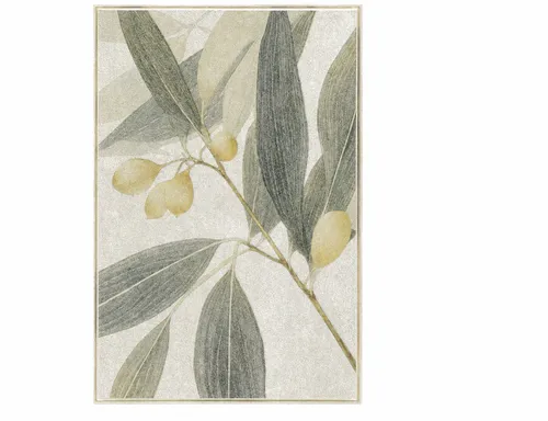 AW 0123B - Artwork - Large - Gum Nut B Textile Frame Art - White Wash