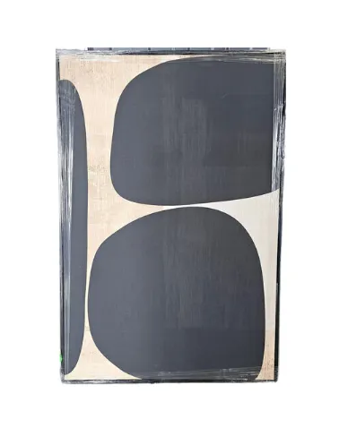 AW 0324 - Artwork - Large - Black Boulders on Gold Canvas