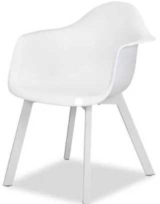 OD DC 9134 - Outdoor - Dining Chair - White Polypropylene Lipped with Aluminium Frame