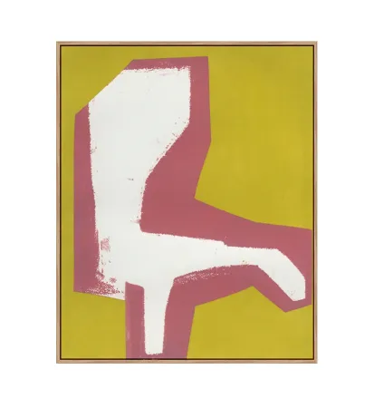 AW 0484 - Artwork - Extra Large - Bright Yellow, Pink & White Abstract