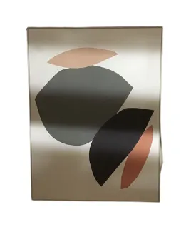 AW 4315 - Artwork - Large - Multi Coloured Stone Stack on White Background with Timber Frame