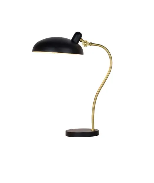 LP 7732 - Desk Lamp - Black & Gold with Bowl Shade