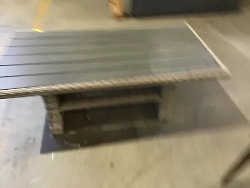 OD CT 1243 - Outdoor - Coffee Table - Light Brown Wicker with Wood Panelled Top